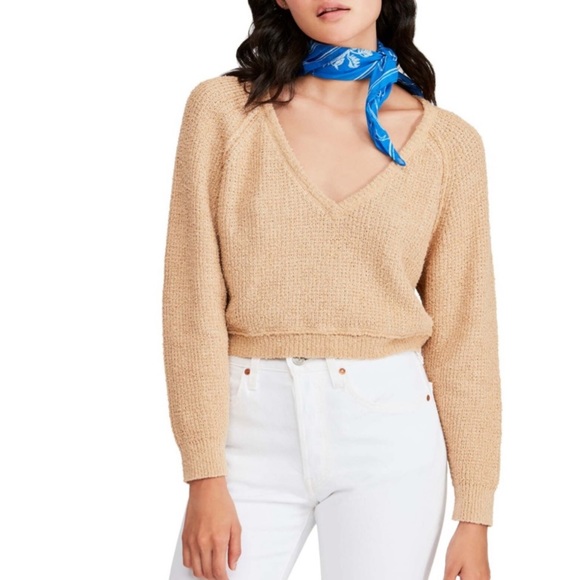 Free People Sweaters - Free People V-Neck Cropped Sweater, New